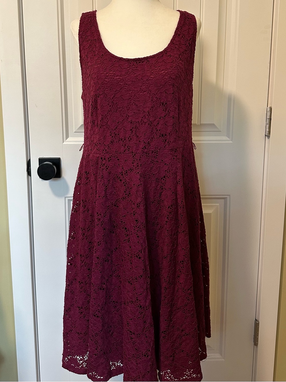 Lane Bryant  Lace Fit & Flare Dress in Wine